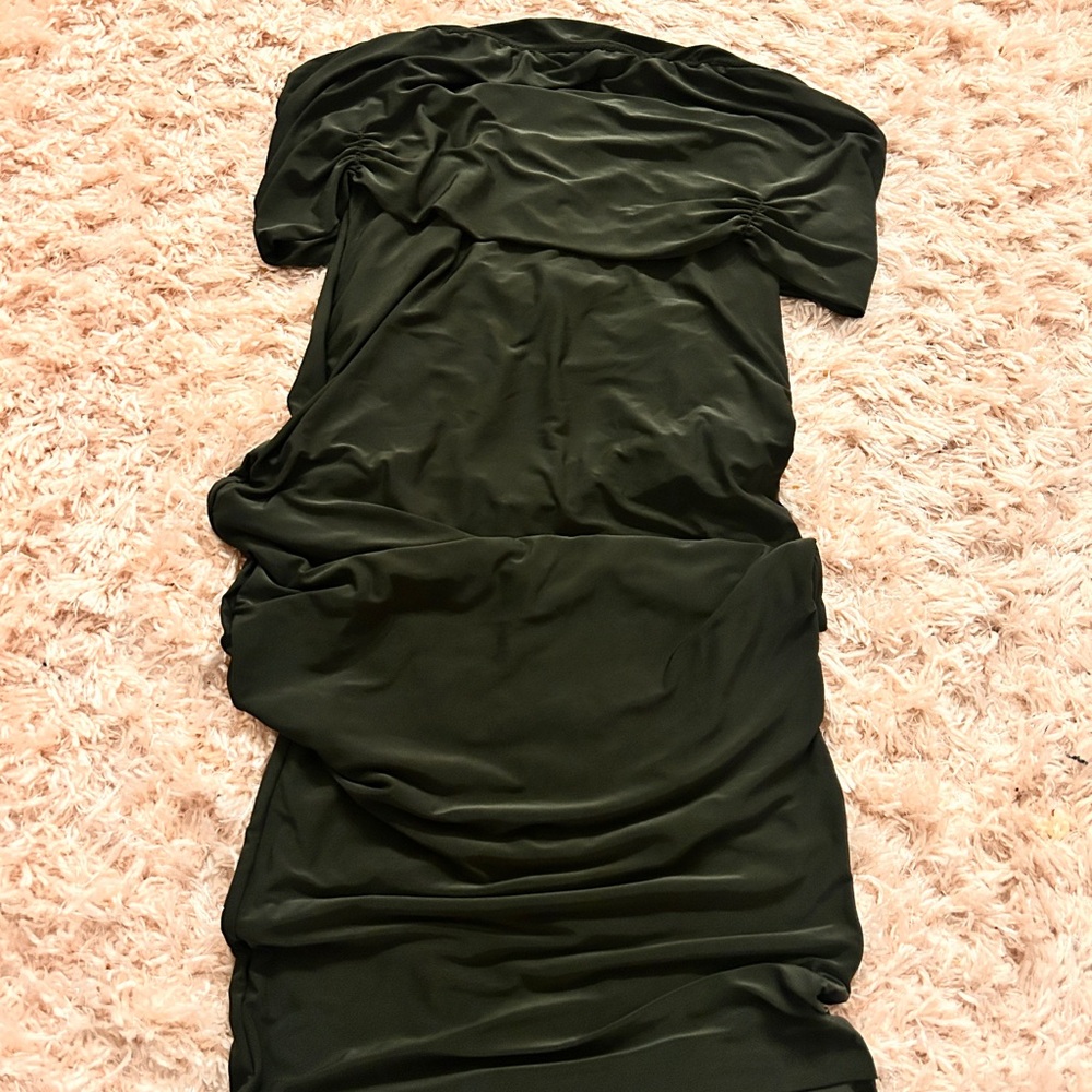 Zara Strapless Dress in Dark Green